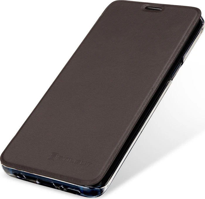 Stilgut Book Type NFC/RFID Blocking Cover für Samsung Galaxy S9 braun