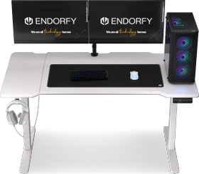 Endorfy Atlas L Electric elektrisch höhenverstellbarer Sitz-Steh-Schreibtisch 150x78cm Onyx White/weiß