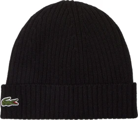 Lacoste Rippstrick Brushed Beanie schwarz