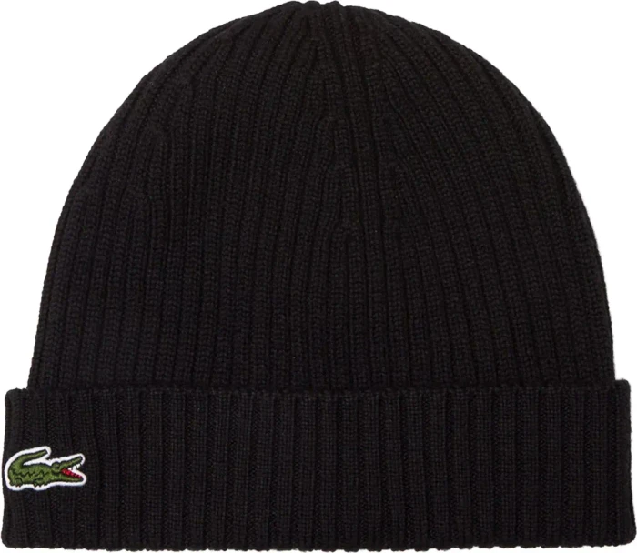 Lacoste Rippstrick Brushed Beanie schwarz