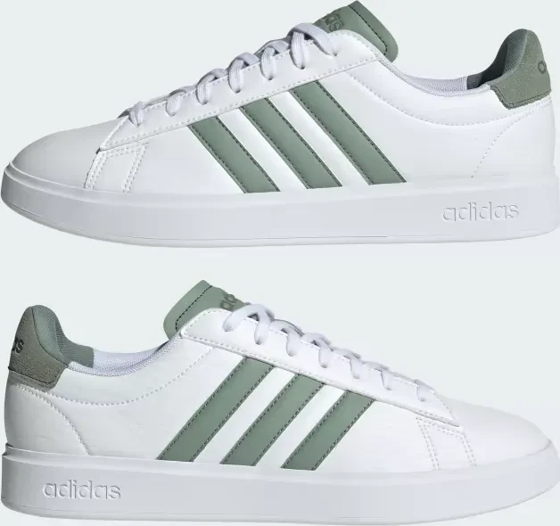 adidas Grand Court 2.0 cloud white/silver grey/olive strata