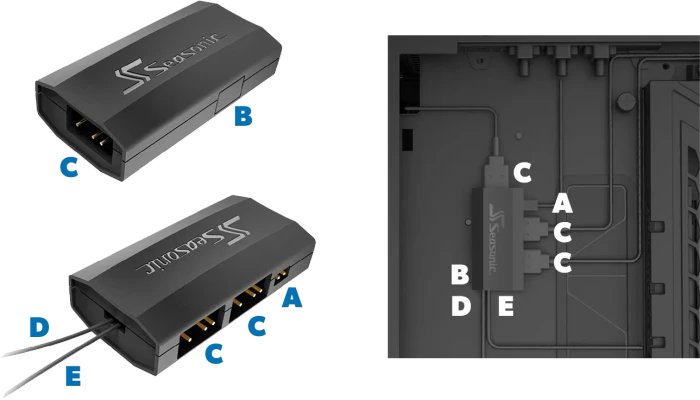 Seasonic MagFlow 1225 PWM ARGB, LED-Steuerung, 120mm, 3er-Pack