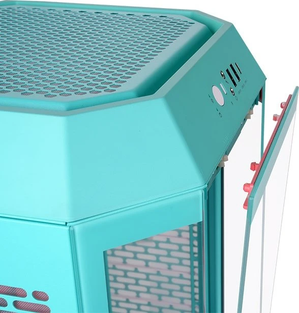Thermaltake The Tower 250 Mint Strawberry, türkis, Glasfenster, Mini-ITX