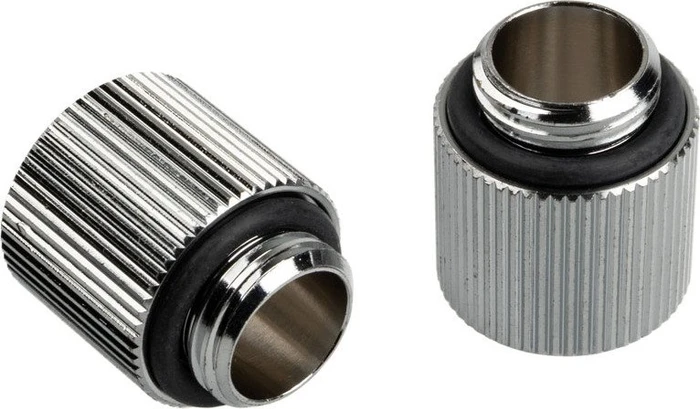 Bitspower Touchaqua Verlängerung G1/4" auf G1/4", 15mm, Glorious Silver, 2er-Pack