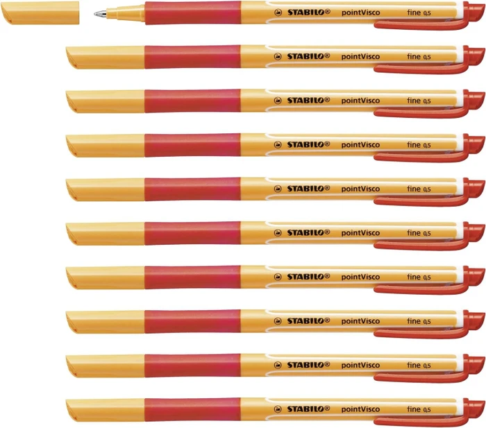 STABILO pointVisco Tintenroller (Mine) rot/orange, 10er-Pack