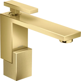 Hansgrohe AXOR Edge Einhebel-Waschtischmischer 130 mit Push-Open Ablaufgarnitur diamantschliff polished goldoptik