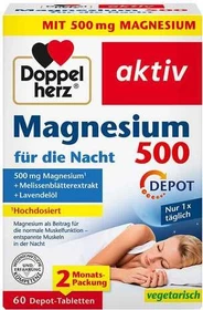 Doppelherz akitv Magnesium 500 für die Nacht Tabletten, 60 Stück