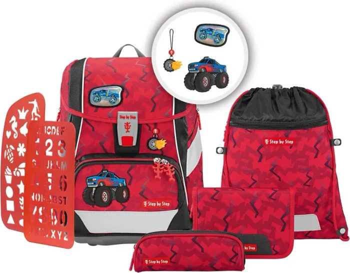 Step by Step 2in1 Plus Monster Truck Rocky Schultaschen-Set, 6-tlg.
