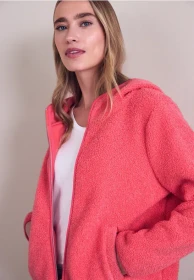 Street One Teddy Kapuzen Jacke striking coral (Damen)