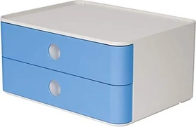 HAN Allison Smartbox Schubladenbox, 2 Schubladen, A5, sky blue/weiß