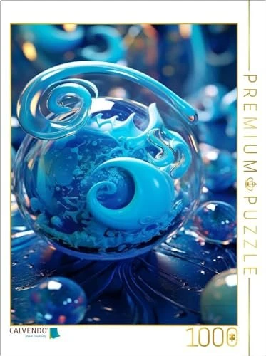 Calvendo Organische Form aus Glas wie ein blauer Ball