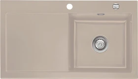 systemceram Mera 90 F Einbau Becken rechts mit Ablauffernbedienung fango