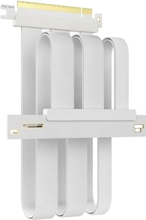 Glotrends Riser Kabel, gewinkelt, PCIe 5.0, 400mm, weiß