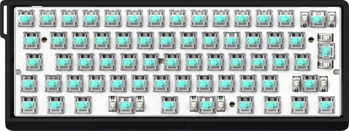 Wooting 60HE v2, Barebone Tastatur + HE Switch Set (Lekker Tikken Medium), ohne Tastenkappen, schwarz, ISO