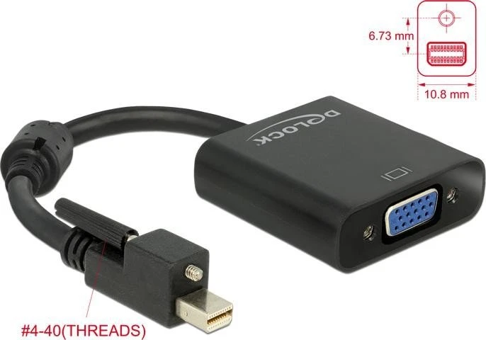 DeLOCK Mini DisplayPort 1.2 auf VGA Adapterkabel, schwarz
