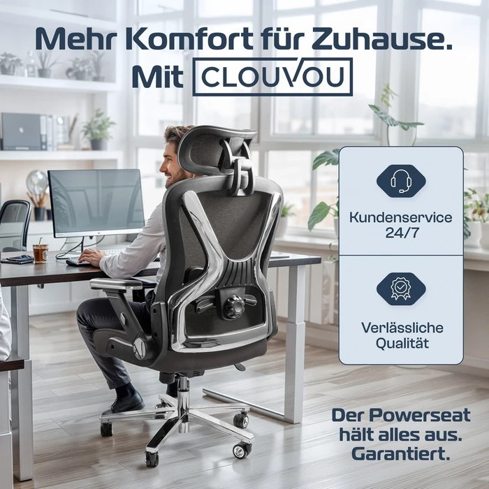Clouvou PowerSeat Bürostuhl, anthrazit