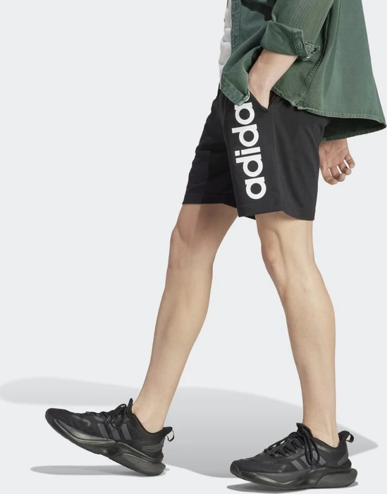 adidas Aeroready Essentials Single Jersey Linear Logo Trainingshose kurz schwarz (Herren)