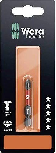 Wera 851/4 IMP DC SB Impaktor Kreuzschlitz Bit 1/4", PH2x50mm, 1 Stück