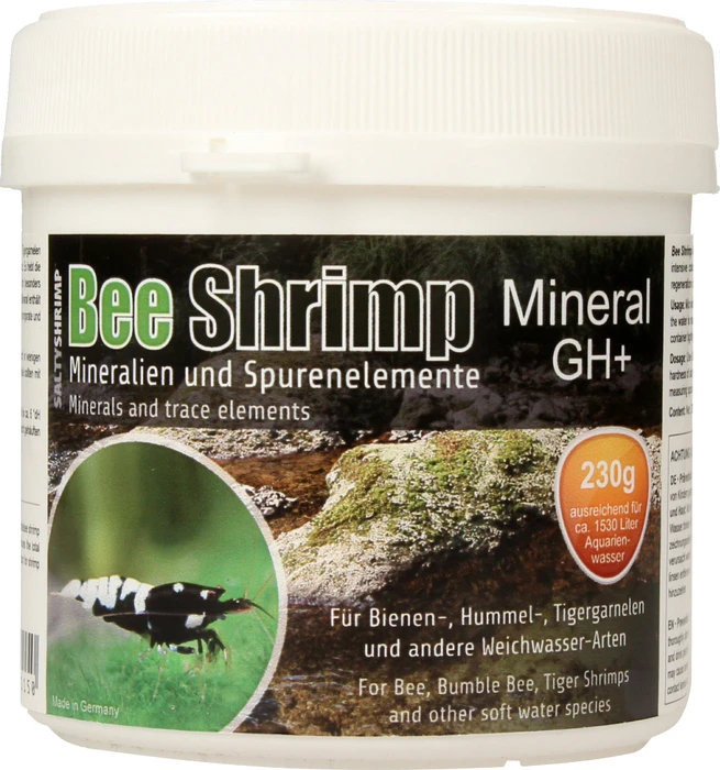 SaltyShrimp Bee Shrimp Mineral GH+, Mineralien und Spurenelemente zur Haltung und Zucht von Bienengarnelen, Hummelgarnelen und Tigergarnelen