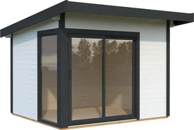 Palmako Andrea 7.5m² Slide Plus Gartenhaus weiß/anthrazit