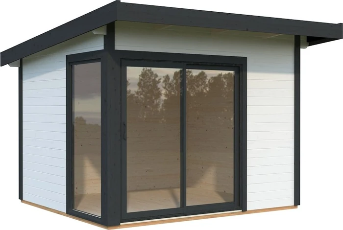 Palmako Andrea 7.5m² Slide Plus Gartenhaus weiß/anthrazit