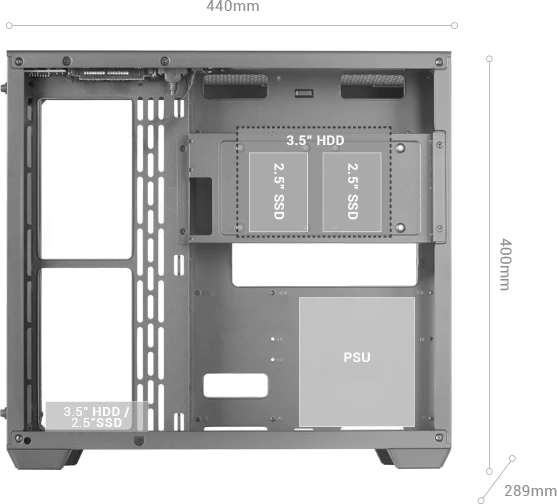 Mars Gaming MCV3, schwarz, Glasfenster
