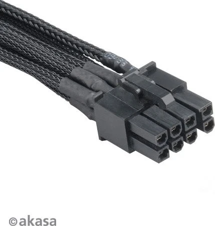 Akasa Flexa V8, 6/8-Pin PCIe Verlängerungskabel, 400mm, sleeved schwarz