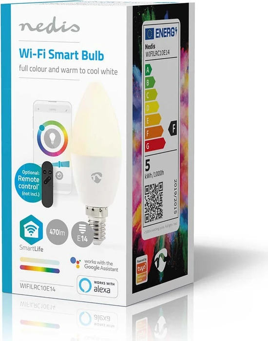 Nedis WIFILRC10E14 SmartLife LED-Bulb E14 4.9W RGBW