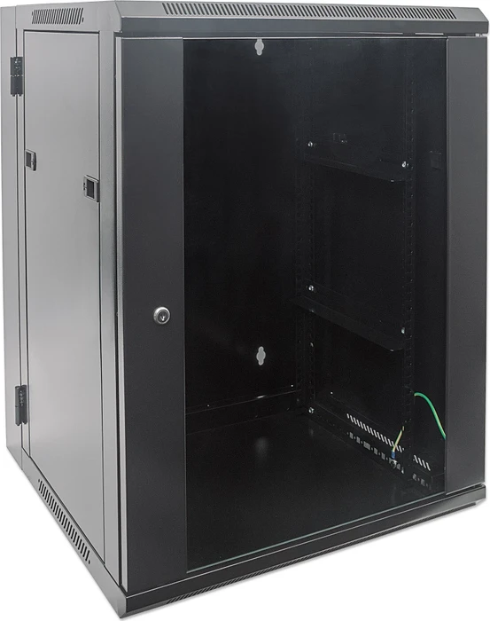 Intellinet Wandschrank 15HE, Sicherheitsglastür, IP2X, schwarz, 550mm tief