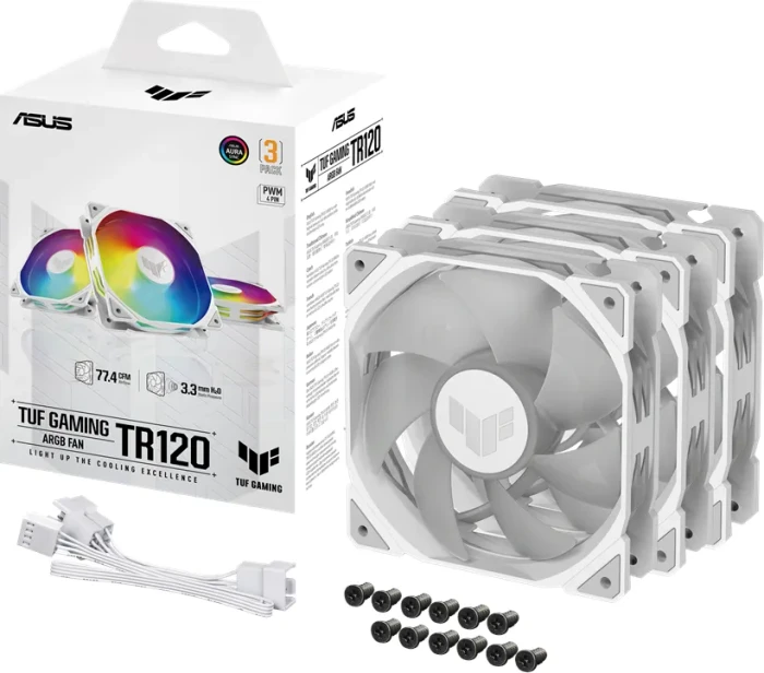 ASUS TUF Gaming TR120 ARGB weiß, 120mm, 3er-Pack
