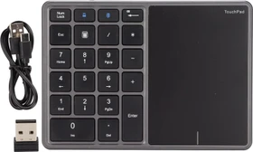 Zunate Wireless Numeric Keypad with Touchpad, grau/schwarz, Bluetooth