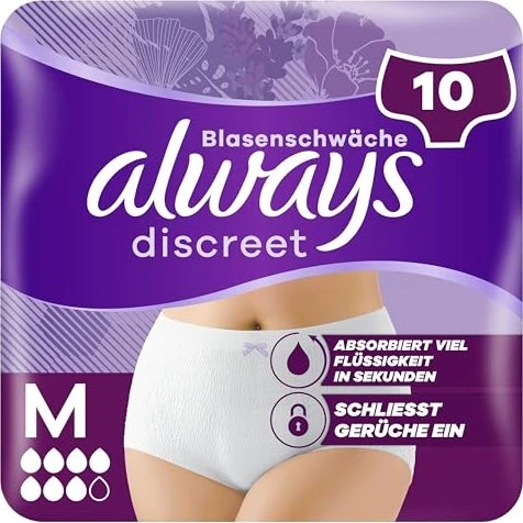 Always Discreet Underwear plus Schutzhose Größe M, 10 Stück