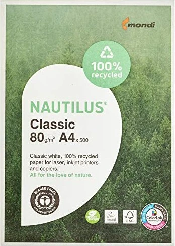 Mondi Nautilus Classic Kopierpapier matt weiß, A4, 80g/m², 500 Blatt