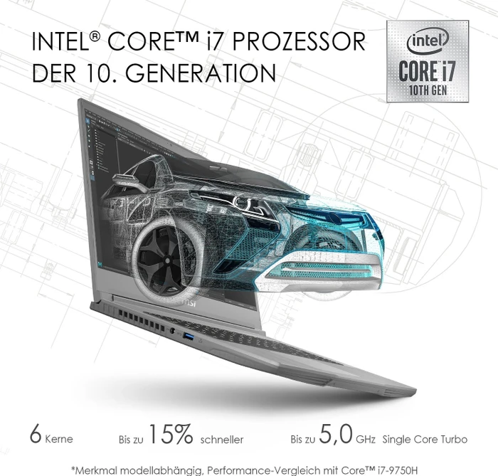 MSI WF65 10TJ-479 Mobile Workstation WF65 10TJ-479, Space Grey, Core i7-10750H, 32GB RAM, 1TB SSD, Quadro T2000 Max-Q, DE