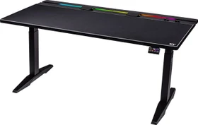 Thermaltake G700 RGB Gaming Desk elektrisch höhenverstellbarer Sitz-Steh-Schreibtisch 160x89cm schwarz/schwarz