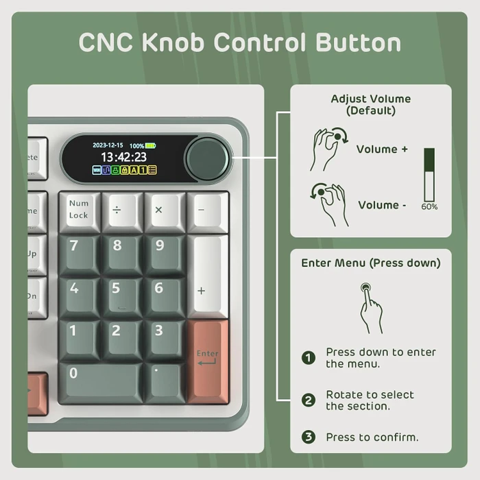 RK Royal Kludge S98, Clay Green, 96%, hot-swap, RK Linear Cream, USB/Bluetooth, US