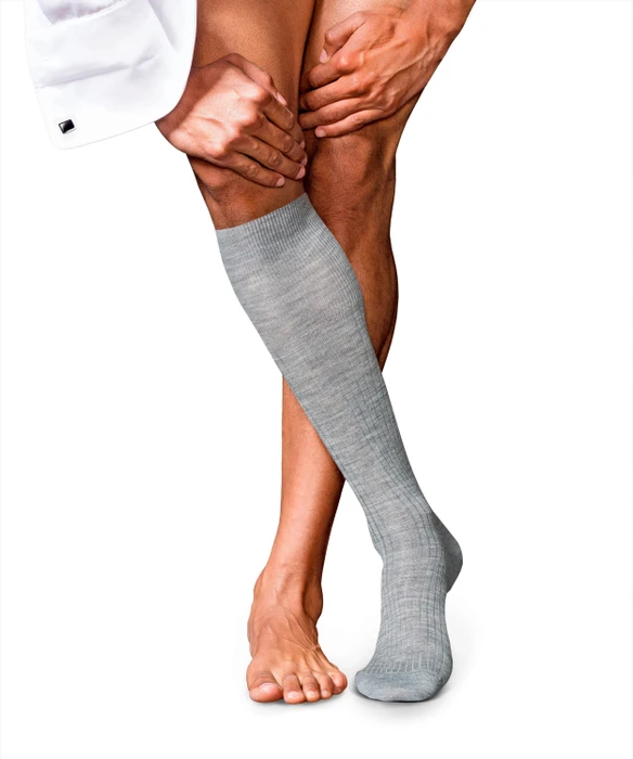 Falke No. 7 Finest Merino Socken light grey melange (Herren)