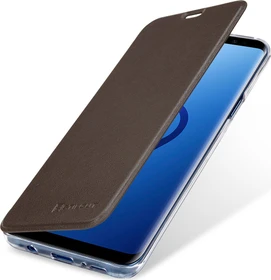 Stilgut Book Type NFC/RFID Blocking Cover für Samsung Galaxy S9+ braun