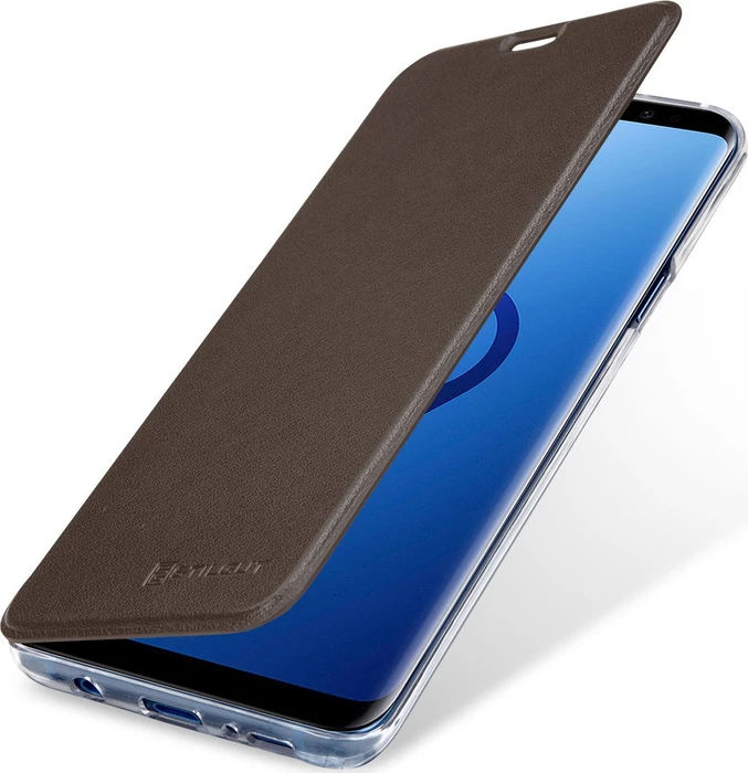 Stilgut Book Type NFC/RFID Blocking Cover für Samsung Galaxy S9+ braun