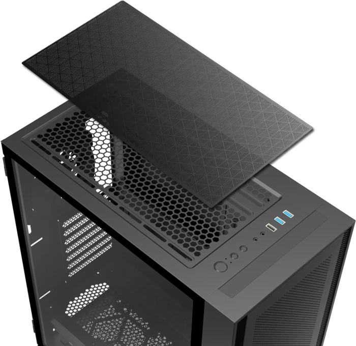 Montech Air 1000 Lite Black, schwarz, Glasfenster