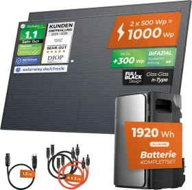 Solarway 1000W Komplettset mit 1.9kWh Speicher, 1kWp