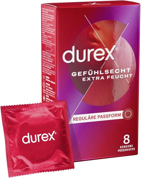 Durex Gefühlsecht Extra Feucht, 8 Stück