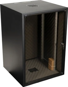 EFB Elektronik OFFICE 19" Netzwerkschrank 18HE, vormontiert, eigenbelüftet, Sicherheitsglastür, IP20, schallgedämmt, RAL 9005, 600mm tief