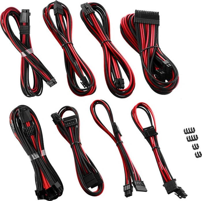 CableMod RT-Series Pro ModMesh Sleeved 12VHPWR Dual Cable Kit for ASUS and Seasonic, schwarz/rot