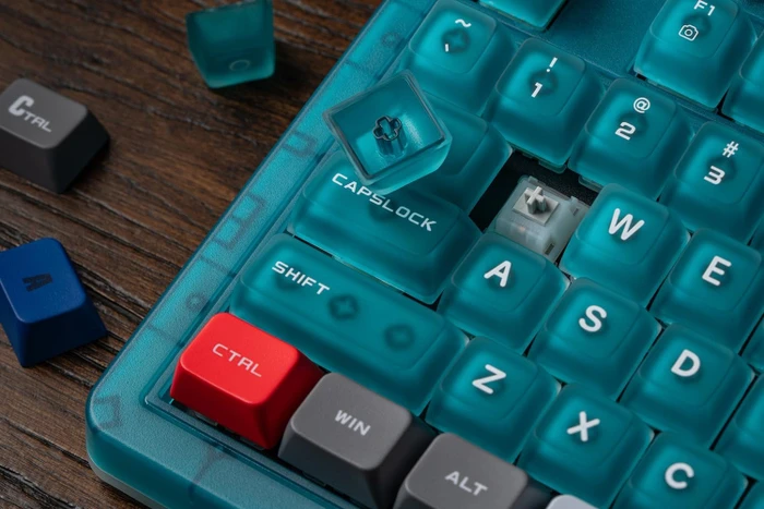 8BitDo Retro 87 Mechanical Keyboard - N64 30th Collection, Clear Blue, Cloud Gray Linear, USB/Bluetooth, US