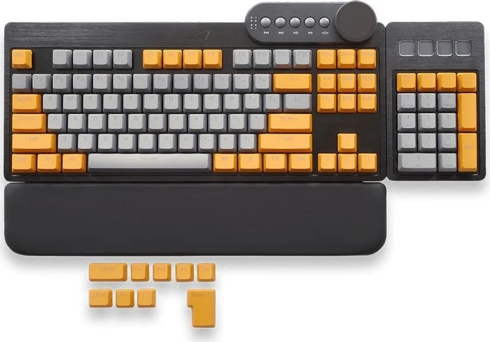 Mountain Mineral Keycap Set, Kunststoff (PBT) Double-Shot, orange/grau, 113 Tasten (104+9), ANSI-US