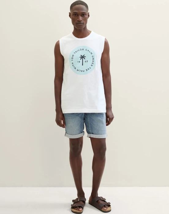 Tom Tailor Superflex Josh Jeansshorts Jeans used light stone blue denim (Herren)