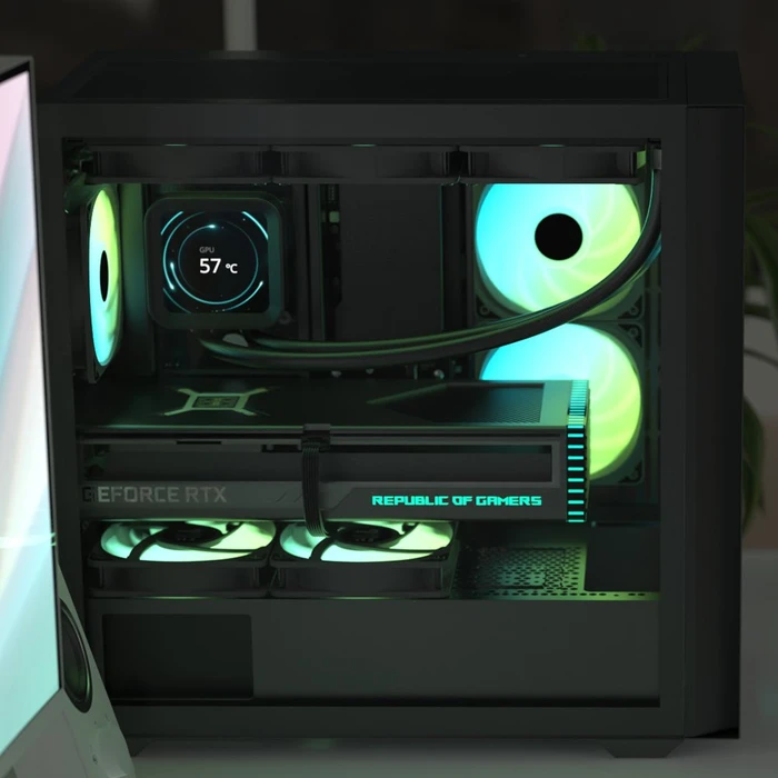 AeroCool D302A White, inkl. 4x Lüfter, Glasfenster