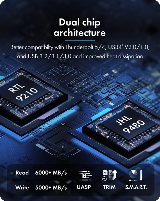 RaidSonic Icy Box IB-1980M-80G, M.2 NVMe SSD Enclosure, Thunderbolt 5 / USB4 v2