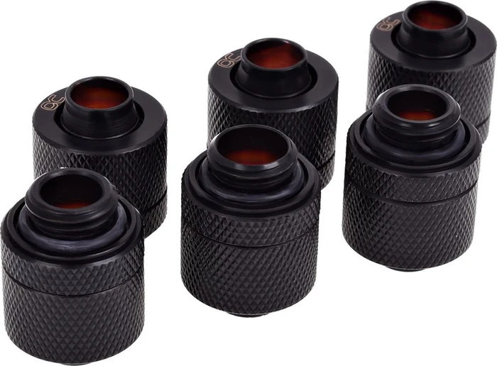 Alphacool HF Schlauchanschluss G1/4" auf 13/10mm, schwarz, 6er-Pack